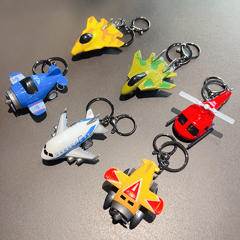 Wholesale Zinc Alloy Pull Back Small Airplane Toy Key Chain